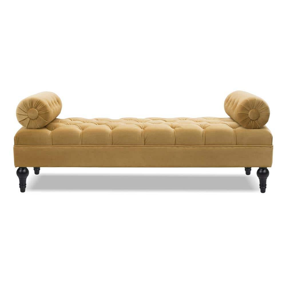 Lewis Bolster Arm Entryway Polyester Cream Bench