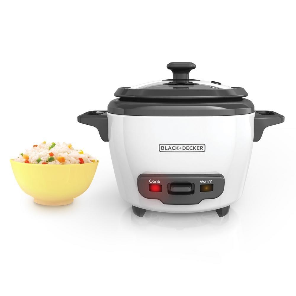 BLACK+DECKER BLACK+DECKER, Rice Cooker, Uncooked Rice, Steaming Basket, Removable Non-Stick Bowl, One Touch