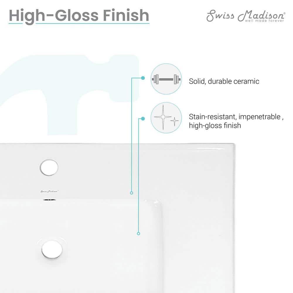 Swiss Madison Swiss Madison 30" Single Bathroom Vanity Top in White with Sink