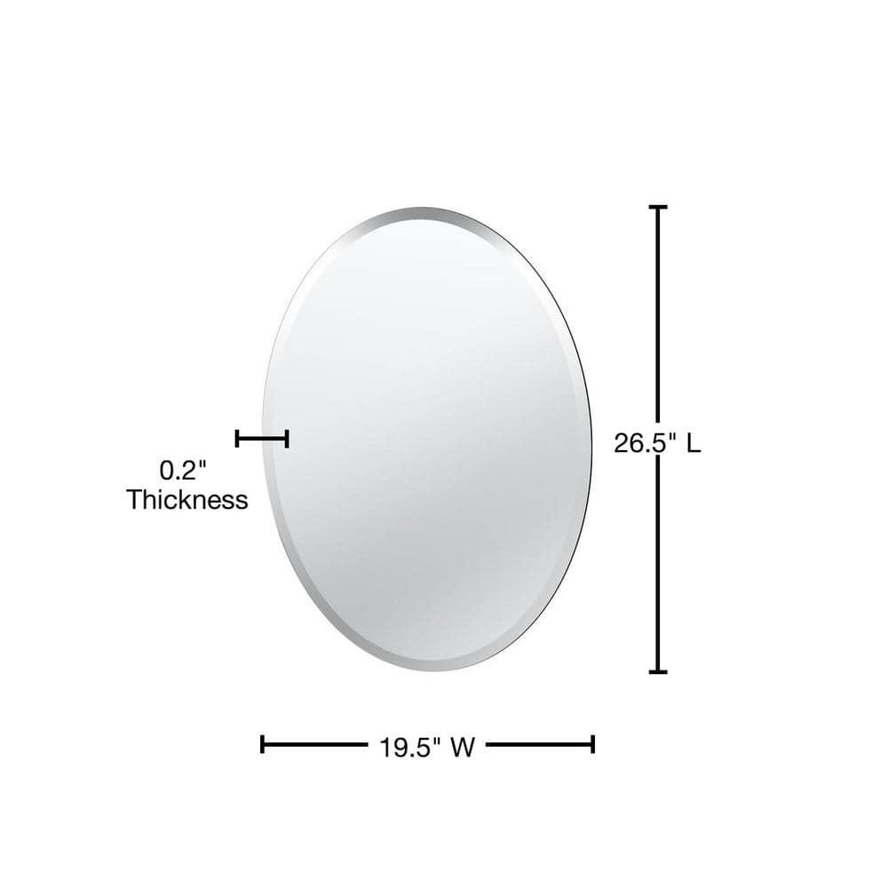 Flush Mount 26.5"H Frameless Oval Mirror