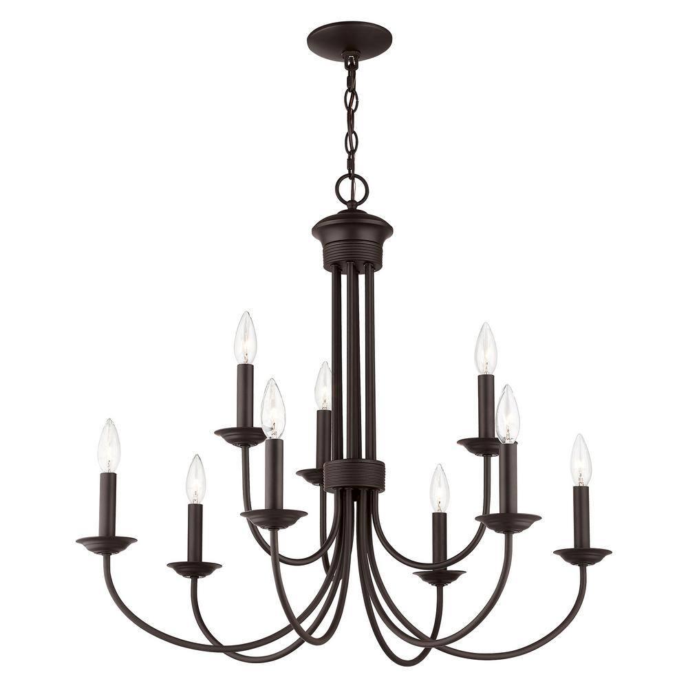 Livex Lighting Estate 9 - Light Chandelier in  Bronze