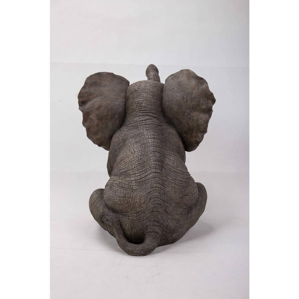 Hi-Line Gift Ltd. Sitting Elephant Baby with Trunk up Statue