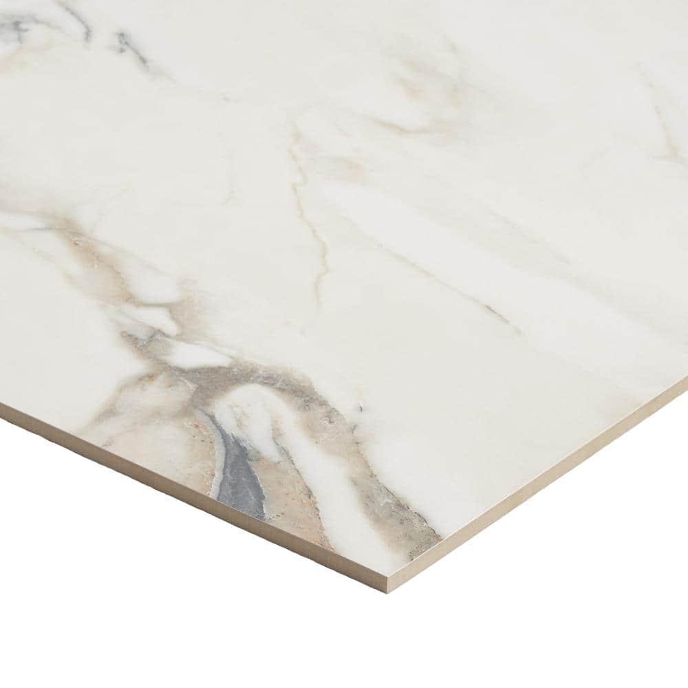 Bond Tile 24" x 47" Polished Marble Look Porcelain Floor and Wall Tile (15.5 Sq. Ft. / Case)