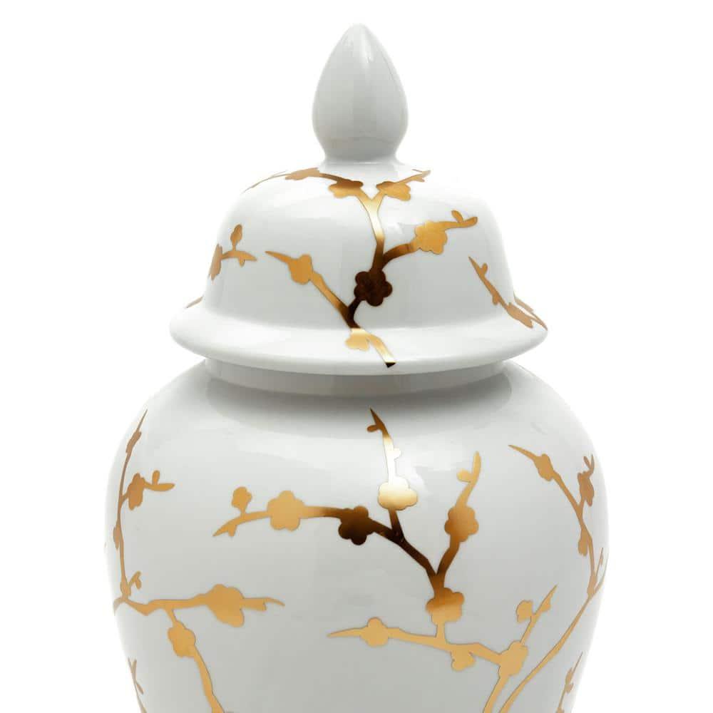 18" Silver Crackle Temple Jar