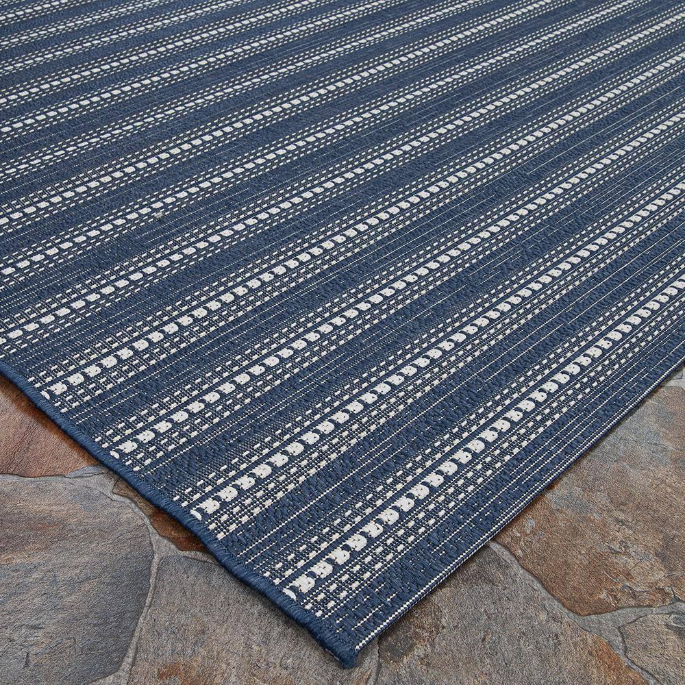 Couristan Afuera Beachcomber 3' x 5' Marine Striped Nautical Outdoor Rug