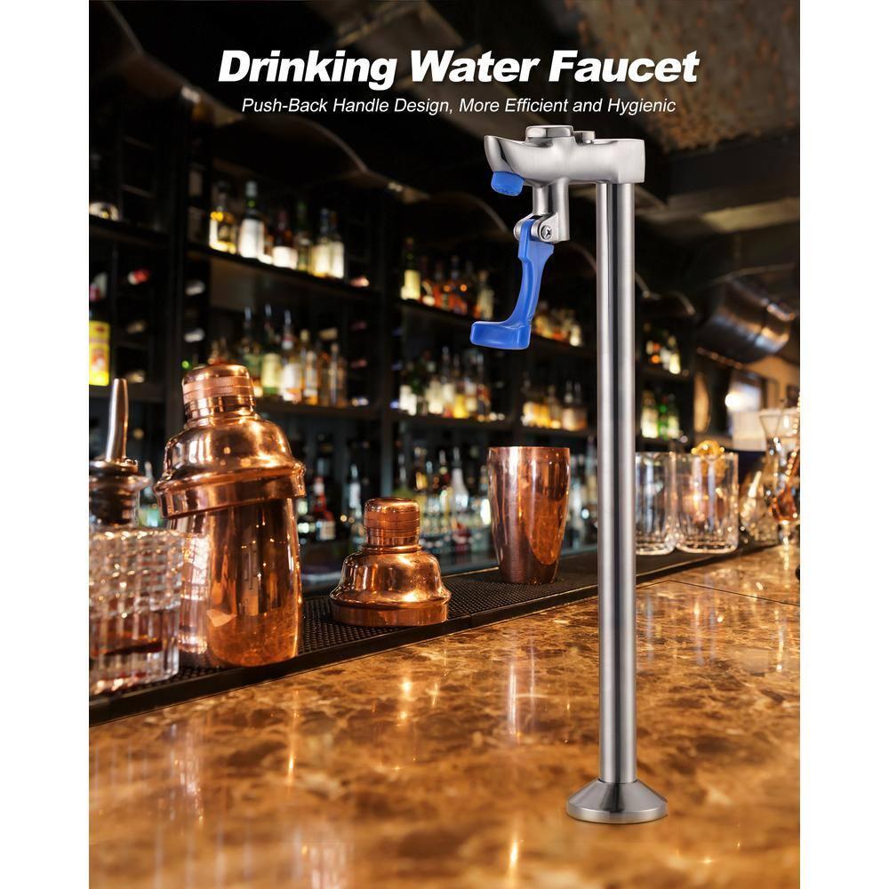 WOWOW 14 Inch Glass Filler Deck Mount Water Bottle Filling Station Brass Bar Faucet Glass Filling Station G1/2" Male Shank with Adapter for Restaurants Kitchen Bar
