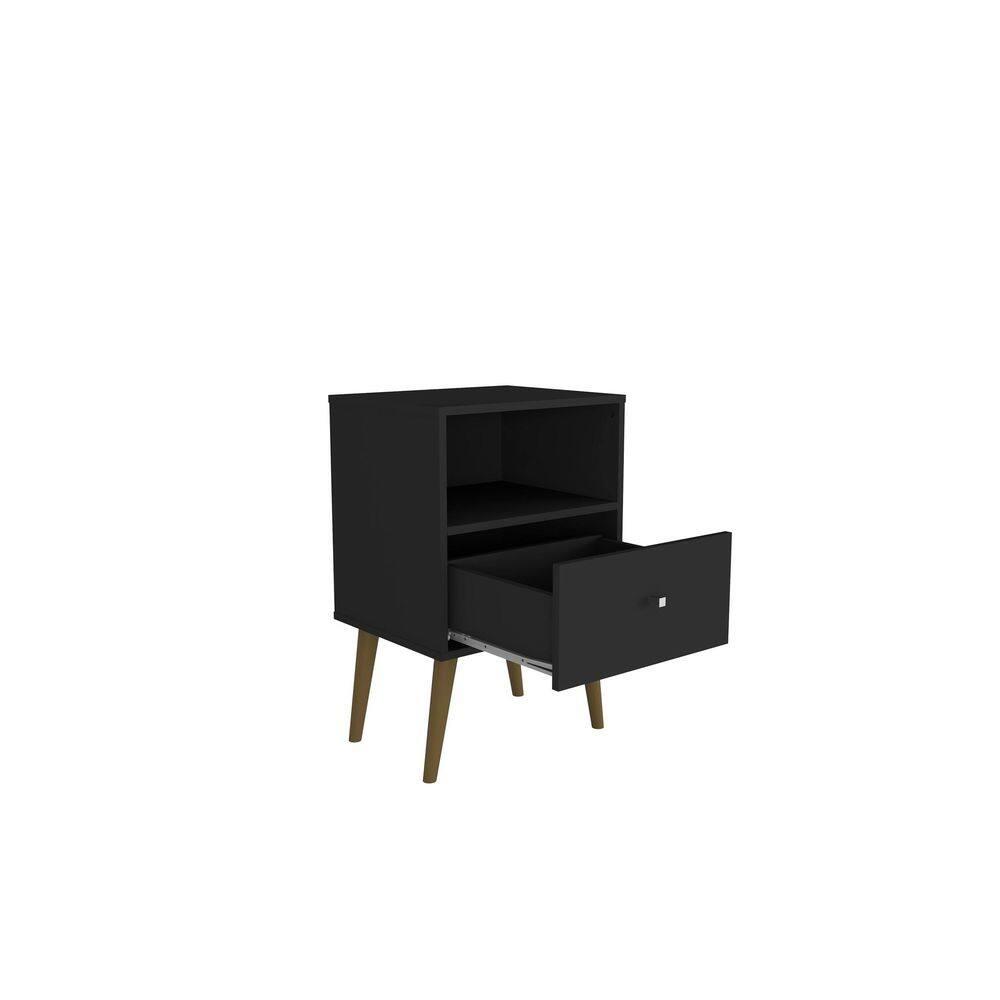 Liberty 1.0 Mid Century Modern Nightstand Black - Manhattan Comfort