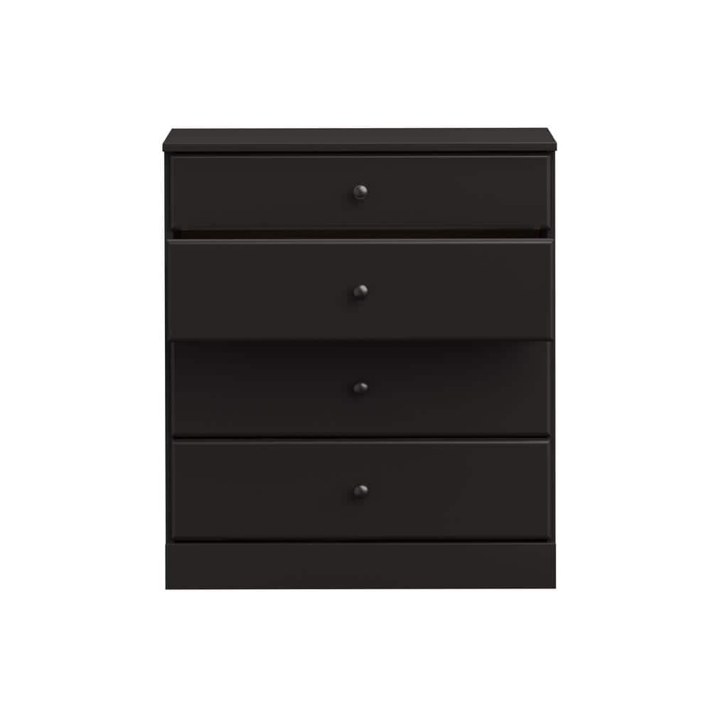 Prepac 4 Drawers Astrid Dresser Black: Wood Composite Frame, 36.25" High, Bedroom Storage