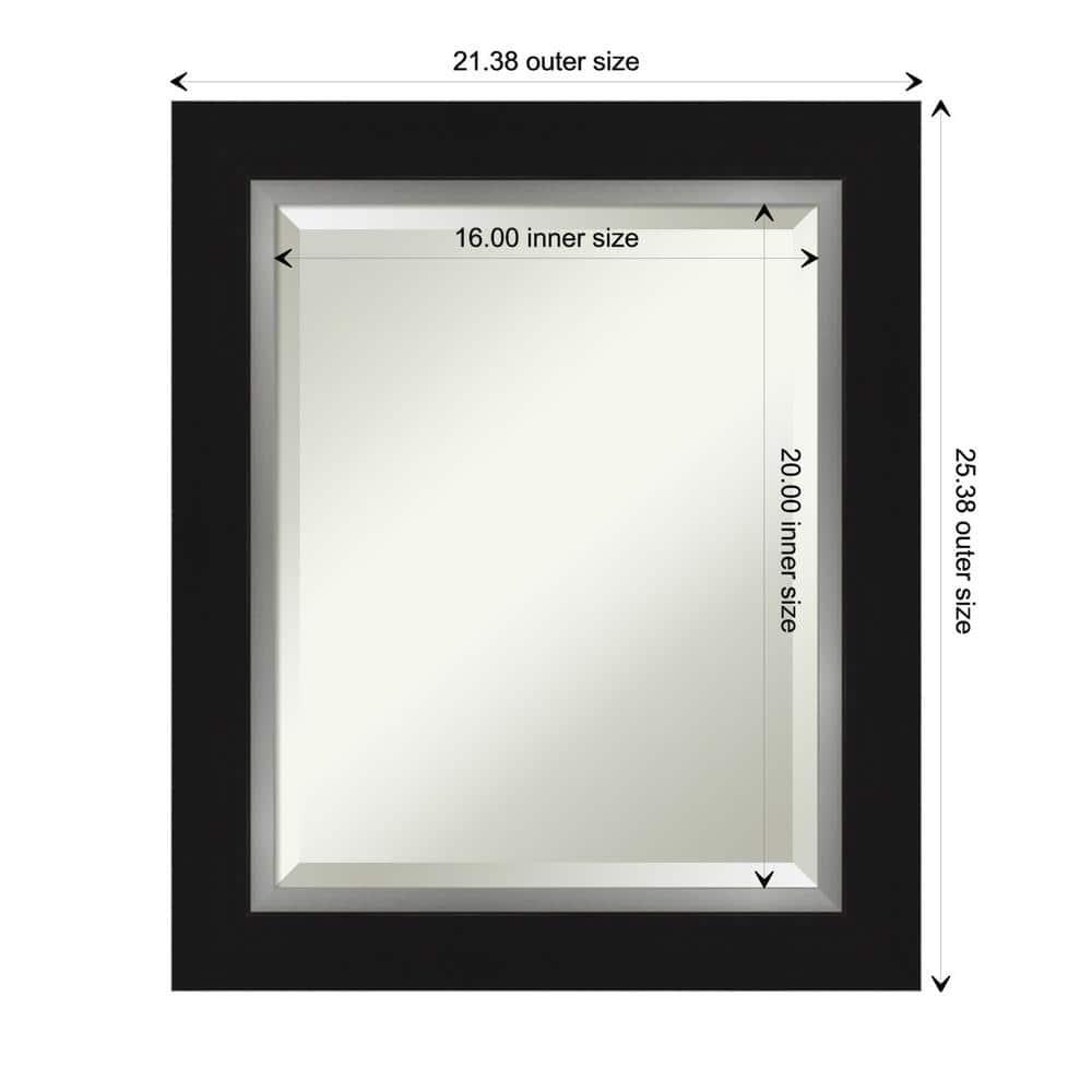 Amanti Art Eva Black Silver Framed Wall Mirror - 21.38 x 25.38 in