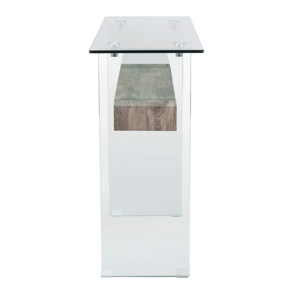 Kayley Console Table - Glass/Grey Oak - Safavieh