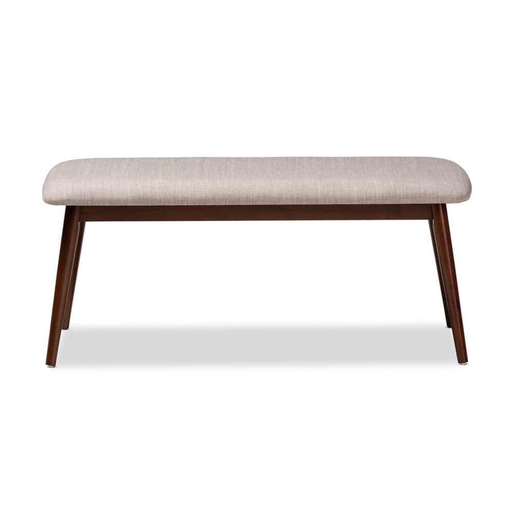 Flora Bench Light Gray/Espresso - Baxton Studio