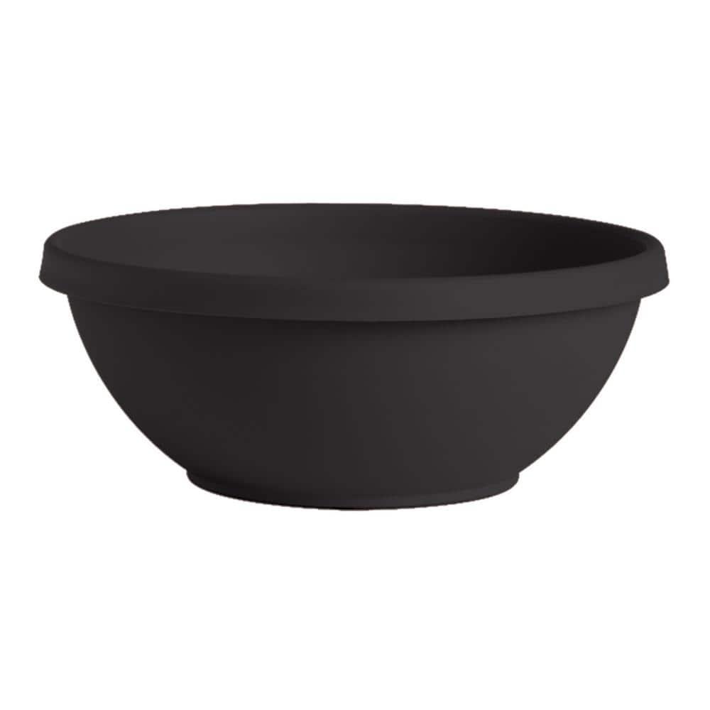 Bloem 14-in Terra Round Resin Planter Bowl - Black
