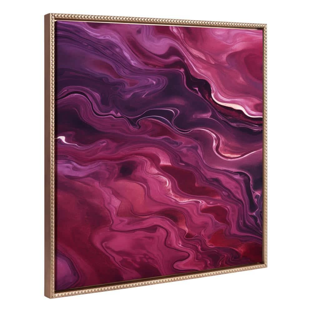 Kate & Laurel All Things Decor 30"x30" Sylvie Tonal Purple Abstract Framed Canvas by The Creative Bunch Studio