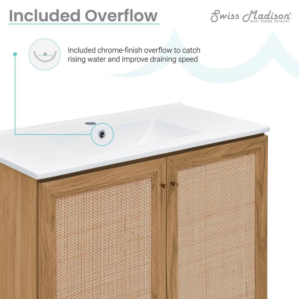 SM-BV663 Classe 36" Freestanding Bathroom Vanity in Golden Oak with Sink Top