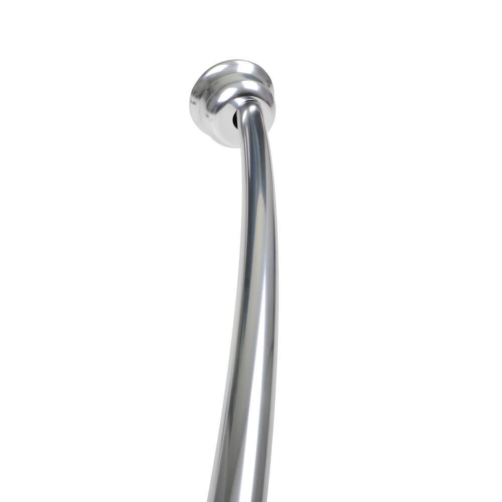 Utopia Alley Utopia Alley Rustproof Fixed Mount Single Curved Shower Rod, Aluminum, adjustable from 45" to 72" Wide