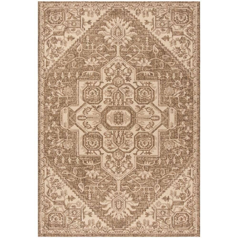 SAFAVIEH Beach House Diggory Medallion Indoor/Outdoor Area Rug, Cream/Beige, 2'2" x 4'