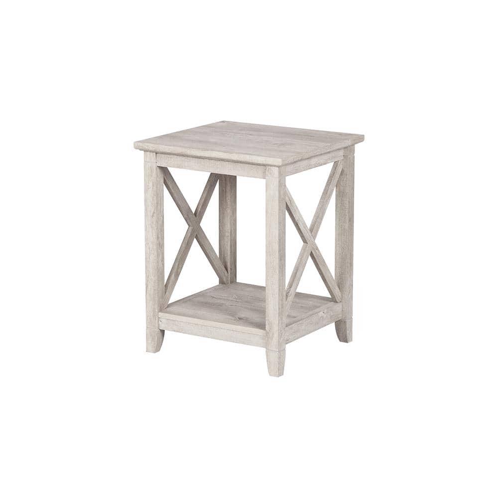 Saint Birch Honduras Washed Gray End Table