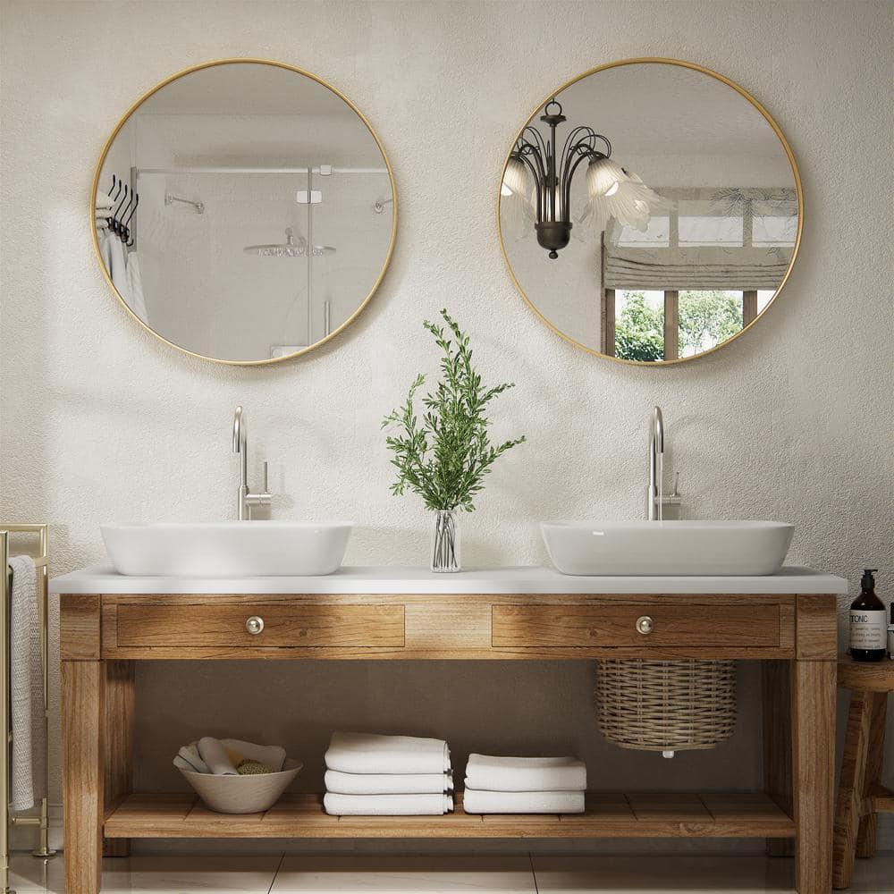 Mercer41 Alauni Round Bathroom Vanity Mirror Wall Mounted Bathroom Circle Mirrors for over sink,Home Decor  & Reviews | Wayfair