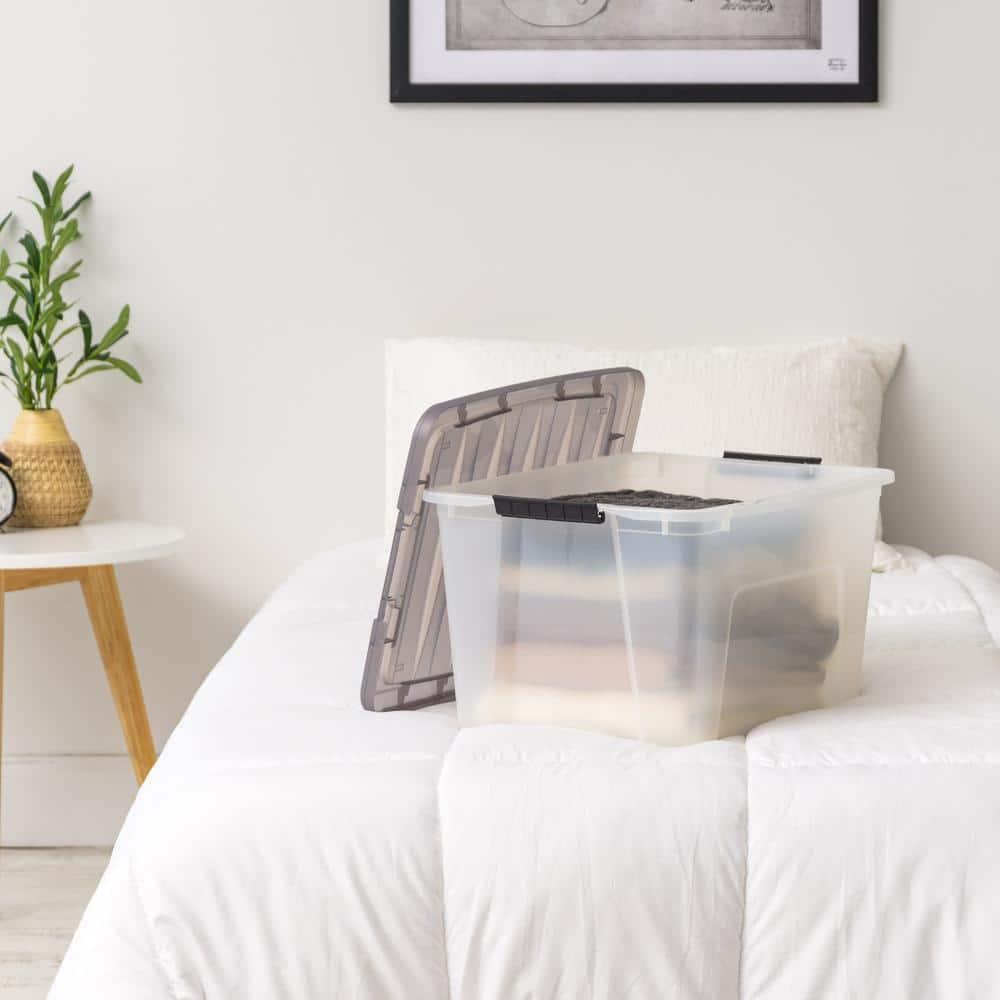 IRIS USA, Inc. Plastic Storage Box with Latching Lid in Clear
