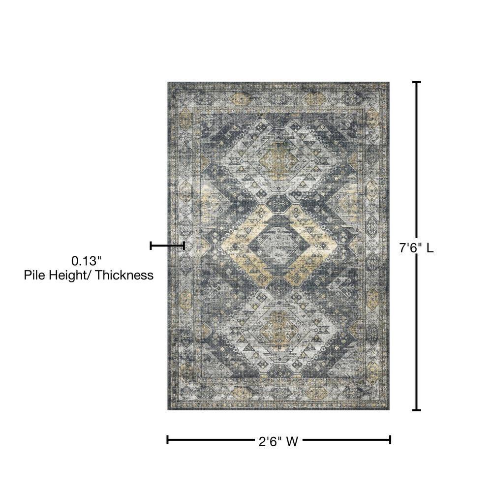 Loloi II Skye Oriental Graphite / Silver Area Rug