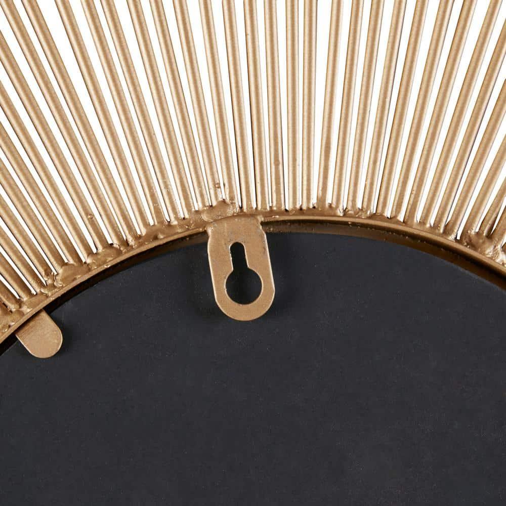 29.5" Round Dia Fiore Sunburst Decorative Wall Mirror Gold - Madison Park