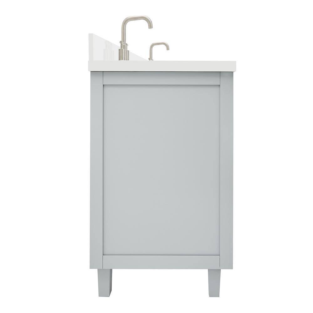 Ariel Bath Ariel Monrow 67 Inch Double Oval Sink Bathroom Vanity With Pure White Quartz Countertop