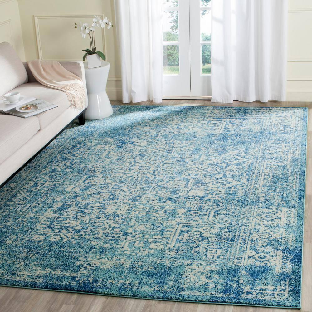 Evoke EVK256 Power Loomed Indoor Area Rug - Blue/Ivory - 8'x10' - Safavieh