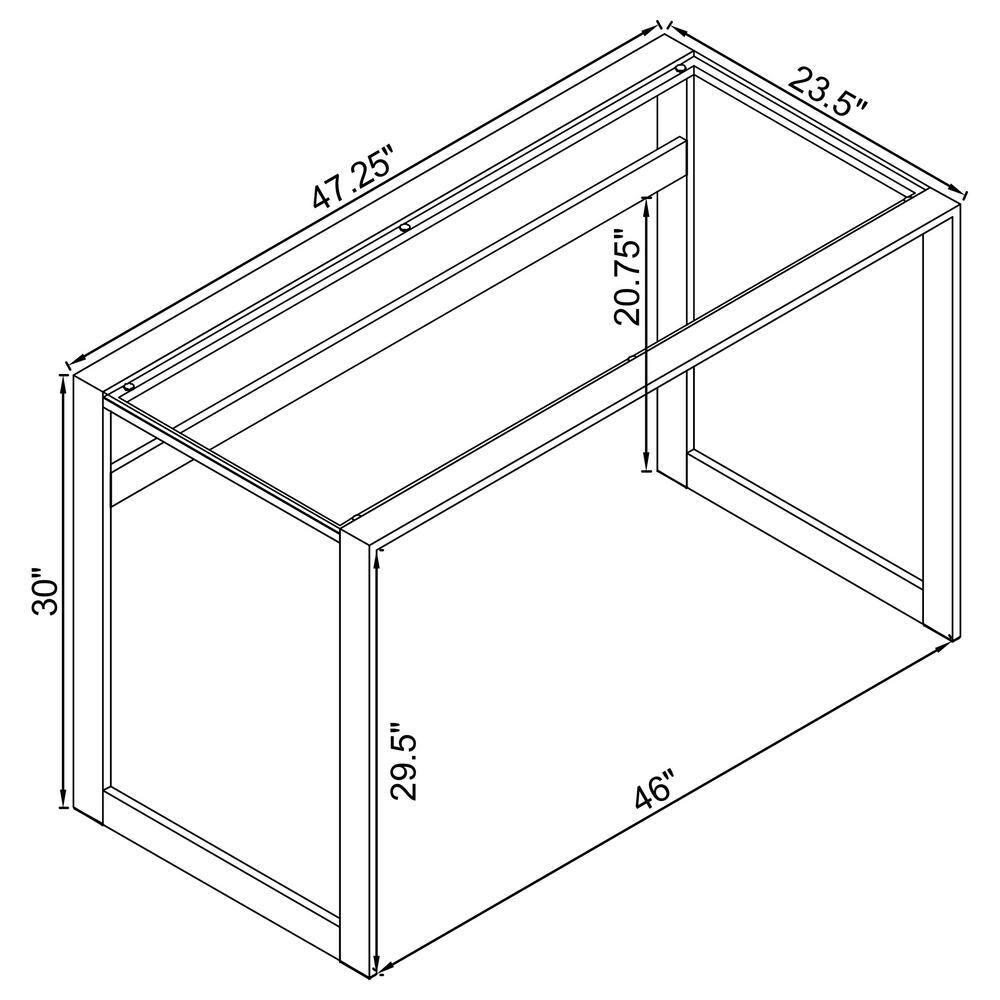 Hartford Minimal Glass Top Writing Desk Chrome - Coaster