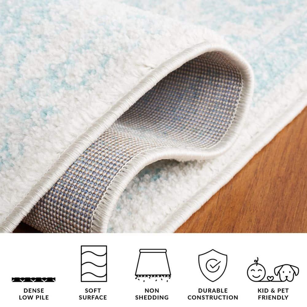 SAFAVIEH Adirondack Wyatt Traditional Area Rug, Ivory/Light Blue, 3' x 5'