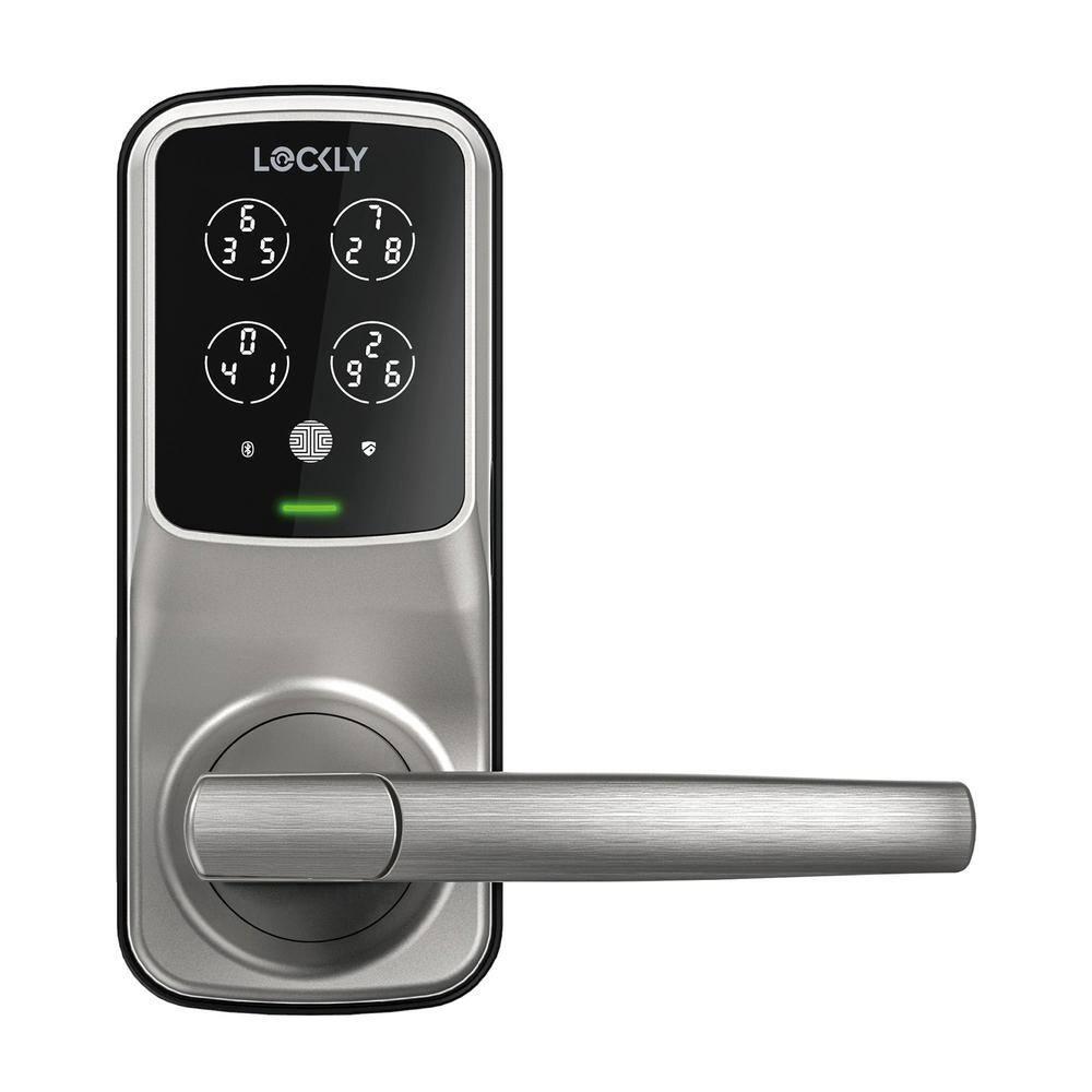 Lockly Secure Plus Bluetooth Smart Door Lock, Keyless Entry with PIN Genie® Digital Keypad, 3D Biometric Fingerprint Sensor Front Door Lock with Handle, Voice Control & Auto Lock - Latch Edition
