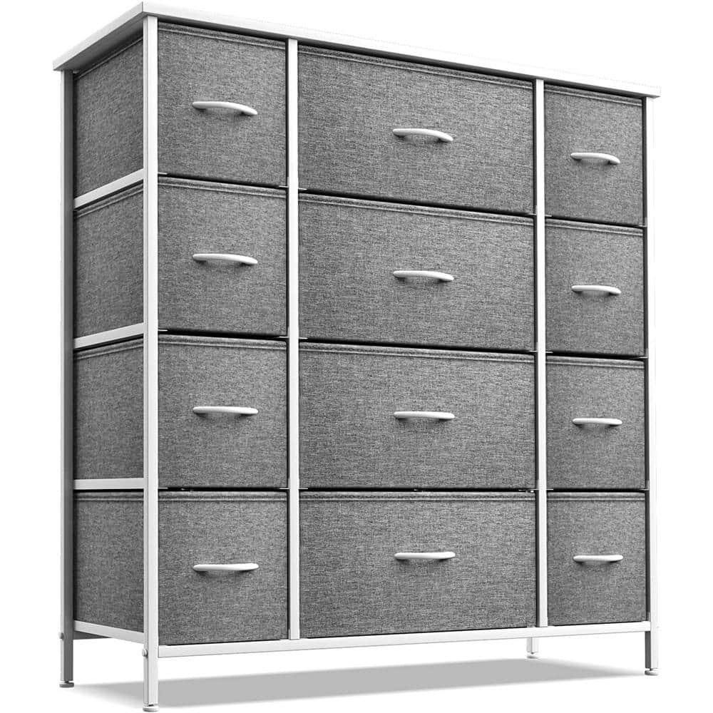 Sorbus Sorbus 12 Drawers Dresser with Steel Frame and Wood Top