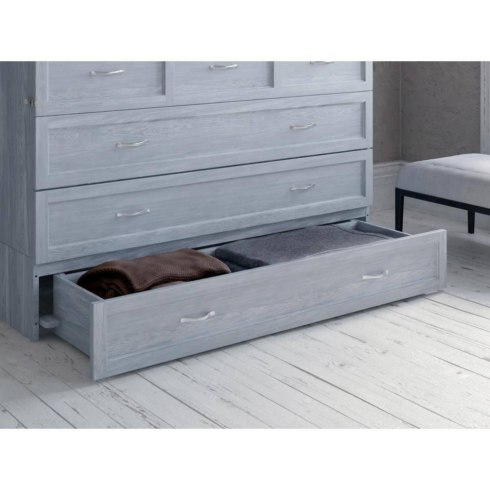 Deerfield Murphy Bed Chest Queen Driftwood with Charging Station