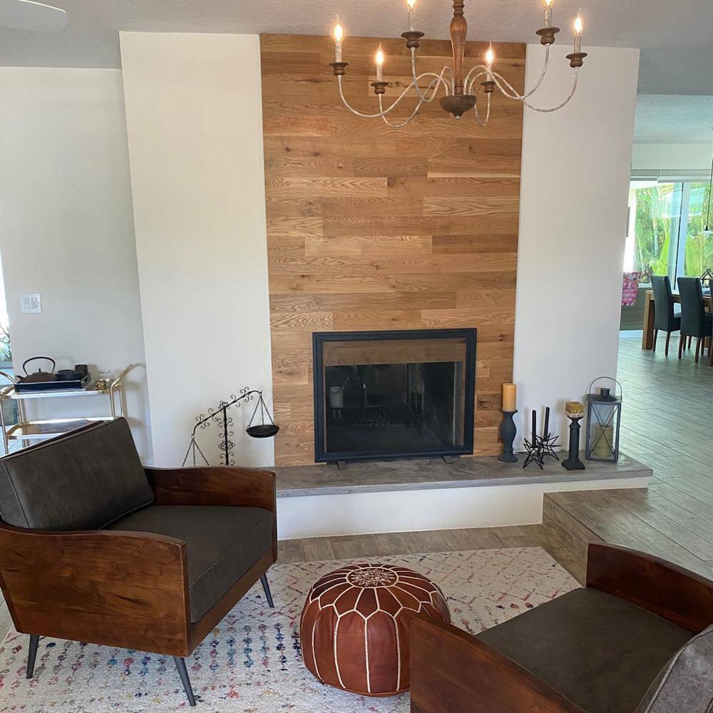 Timberchic Oak Wooden Wall planks - Simple Peel & Stick Wall Covering Application for DIY Accent Wall & Home Improvement - Premium Modern Wall Paneling - 10 sq ft