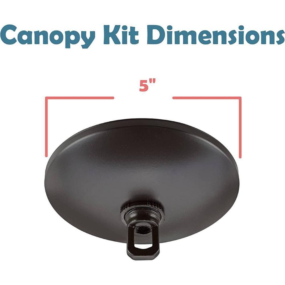 Aspen Creative 21511-12 Canopy Kit, 5"D with Collar Loop, 1" Center Hole, Oil Rubbed Bronze, 2PK