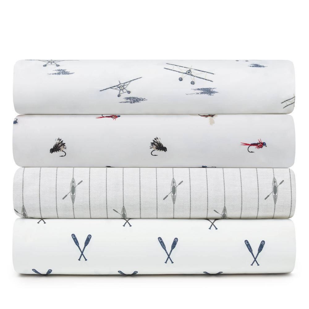 Twin XL Printed Pattern Sheet Set Fishing Flies - Eddie Bauer