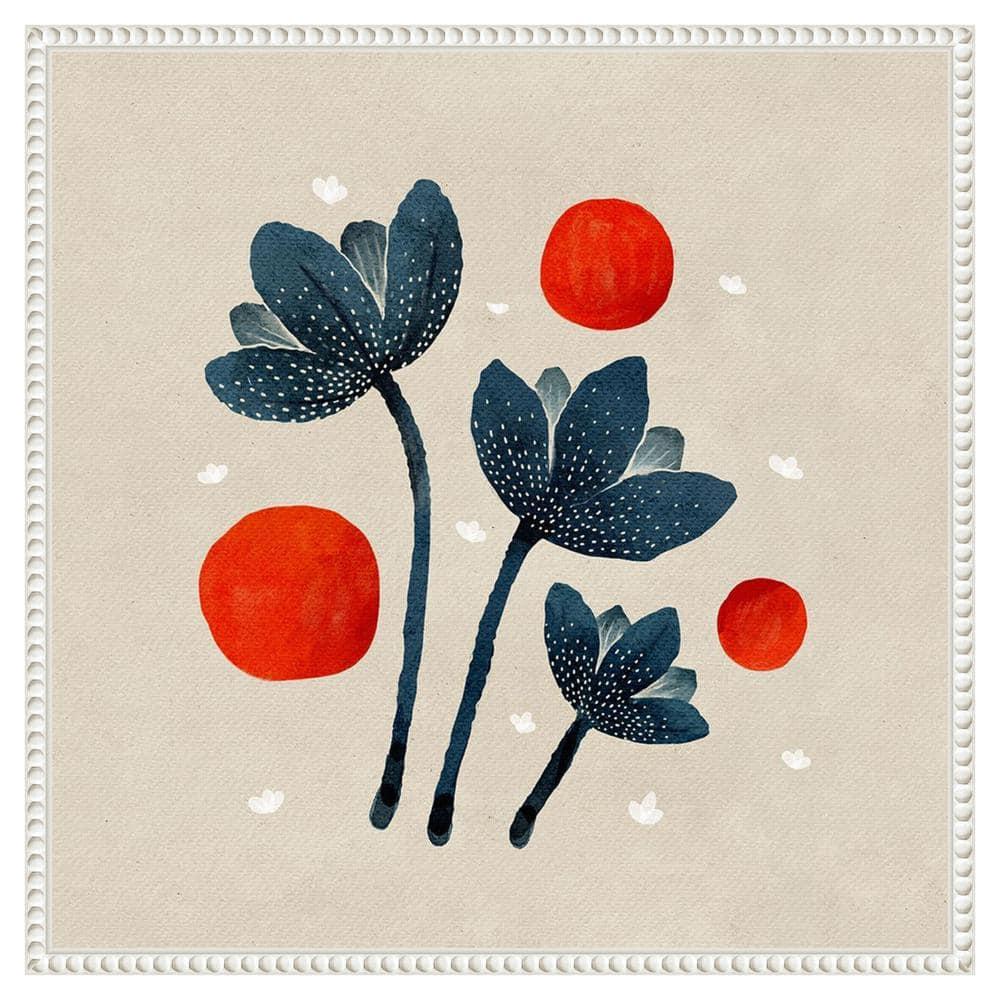 Amanti Art 22"x22" Blue Flowers II by Katie Oshea Framed Canvas Wall Art Print