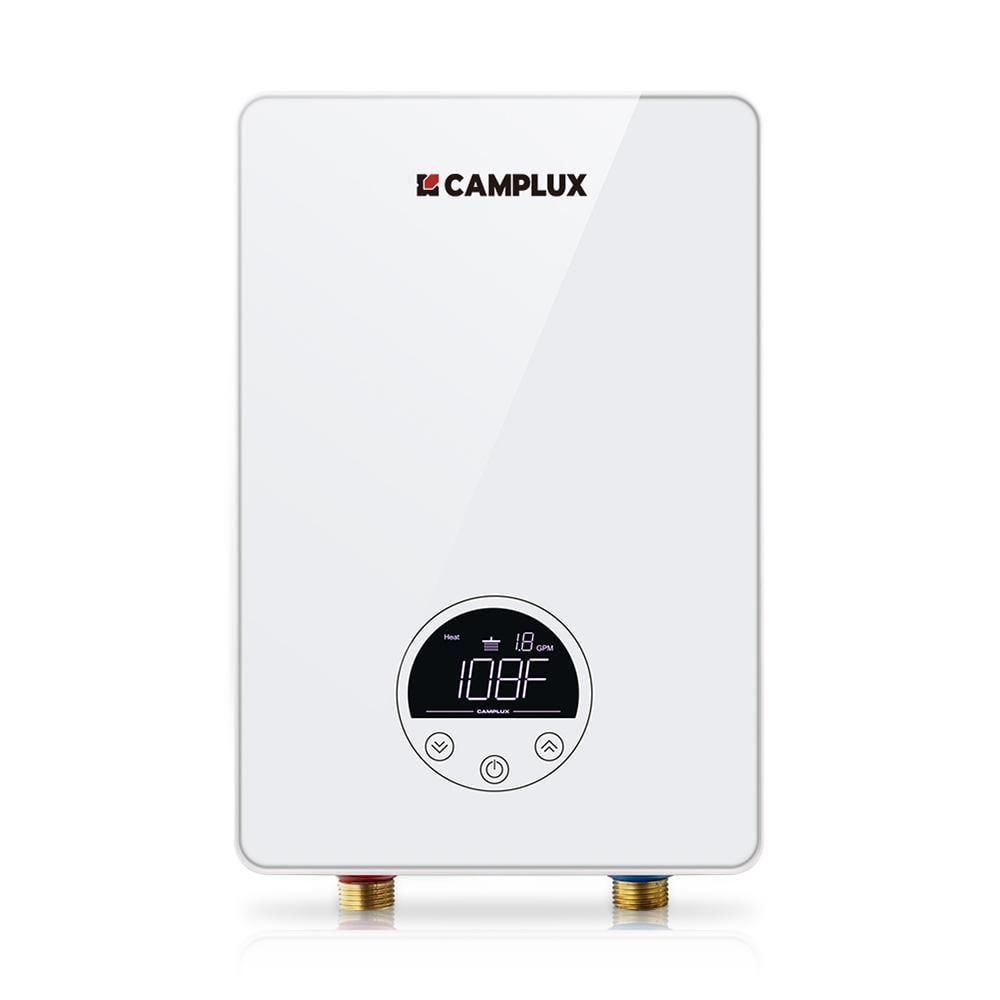 CAMPLUX 1.8 GPM Tankless Electric Water Heater, 6kW 240V, TE06Pro, White