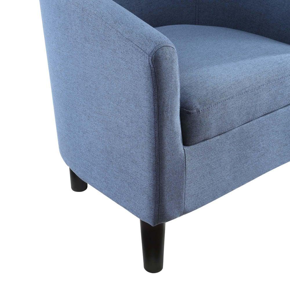 Convenience Concepts Take-a-Seat Churchill Accent Chair with Ottoman, Blue Fabric