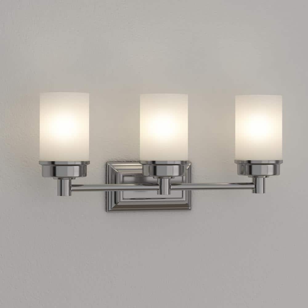 Hampton Bay Transitional 3-Light Brushed Nickel Vanity Light
