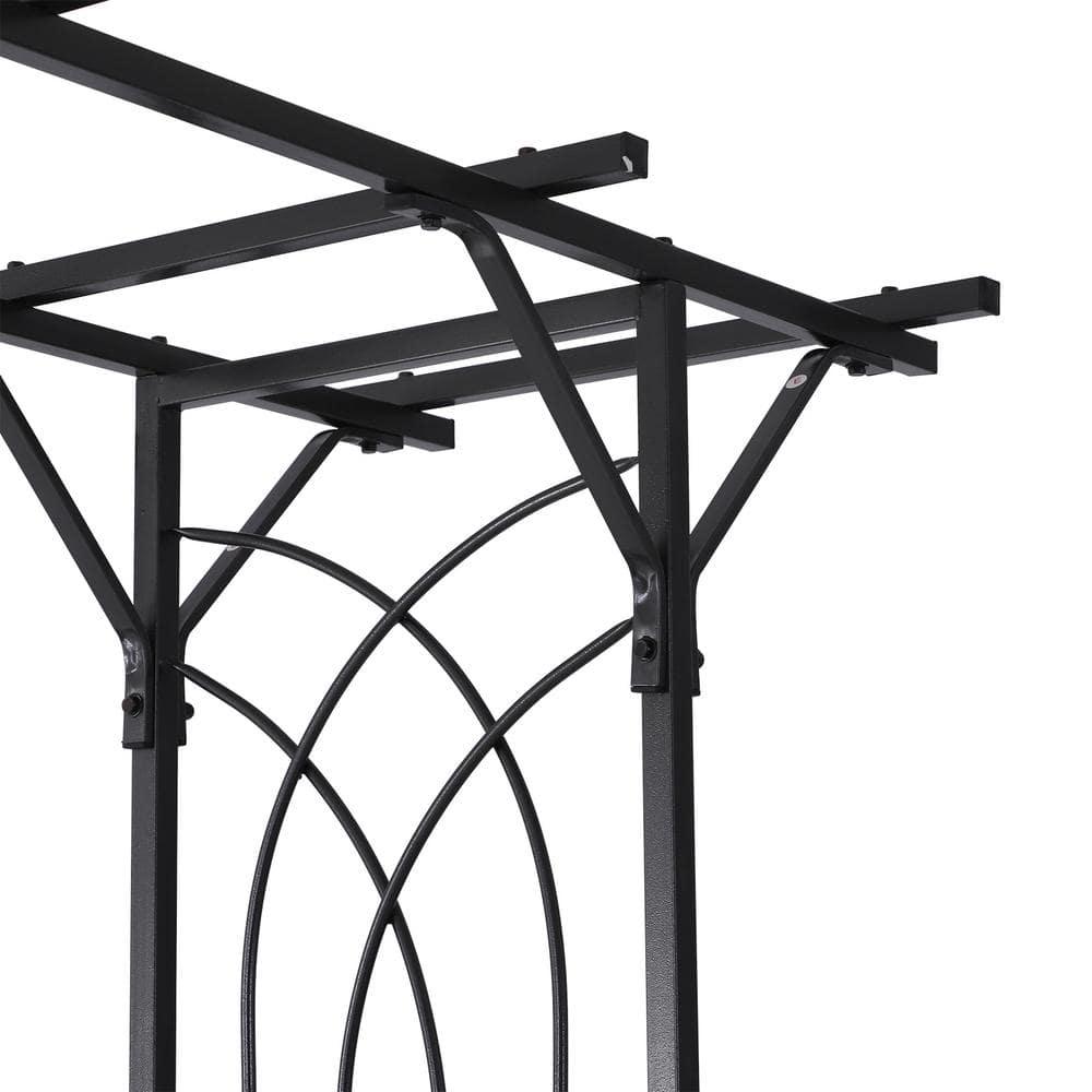 Outsunny 74.75'' W x 19.75'' D Metal Arbor in Gray