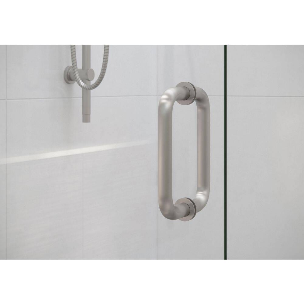 Glass Warehouse Stellar 48.5 in. W x 78 in. H Fully Frameless 3 Panel Inline Glass Hinged Shower Enclosure GHF-48.5-BN