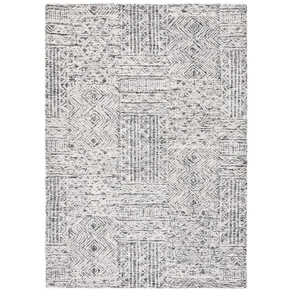 Abstract ABT225 Hand Tufted Area Rug - Black/Ivory - 8'x10' - Safavieh.