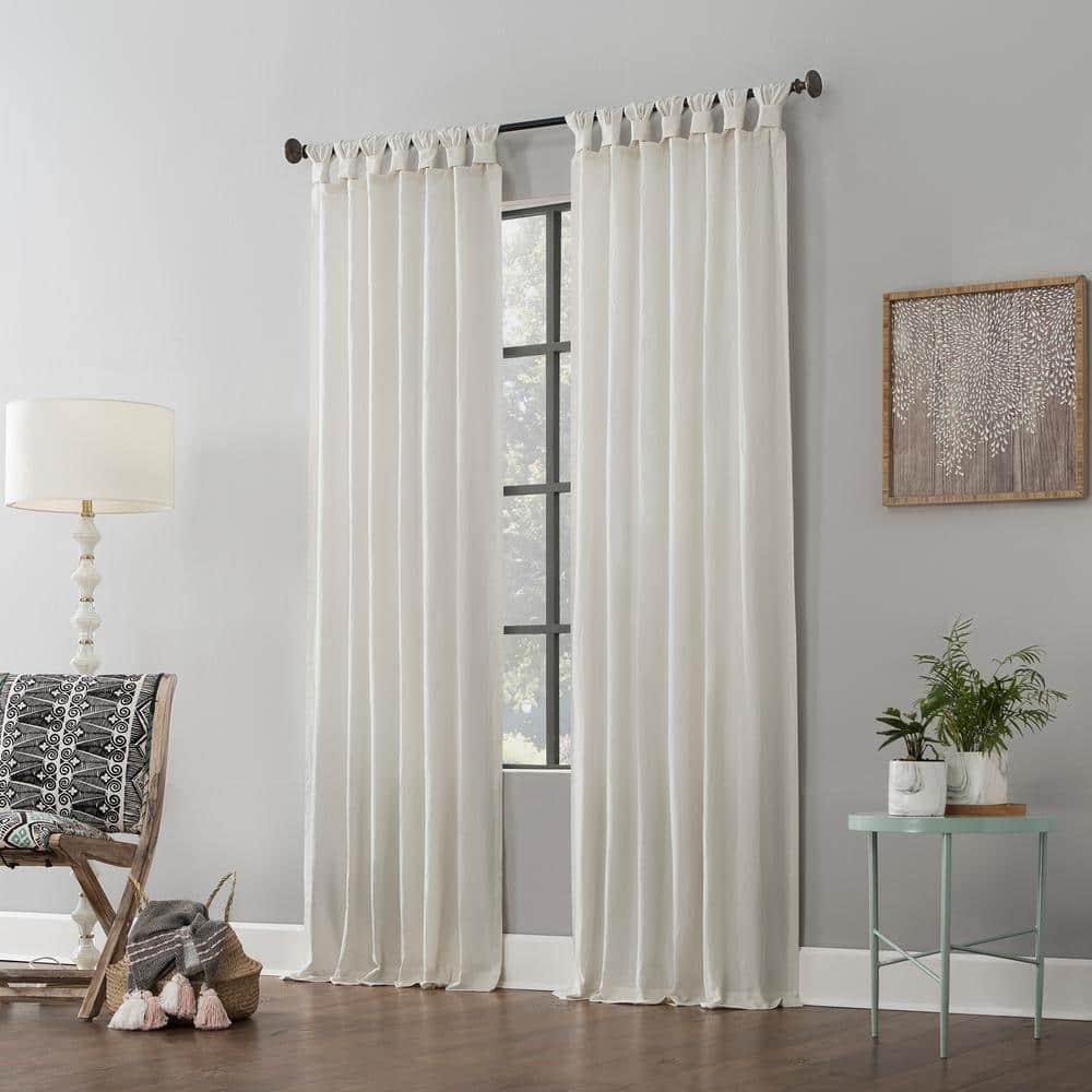 August Grove® Archaeo Sarro Washed Cotton Semi-Sheer Tab Top Curtain Panel
