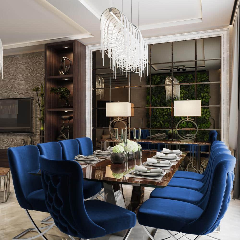 Orren Ellis Upholstered Modern Silver Legged Dining Chair, Set of 2 (Set of 2)