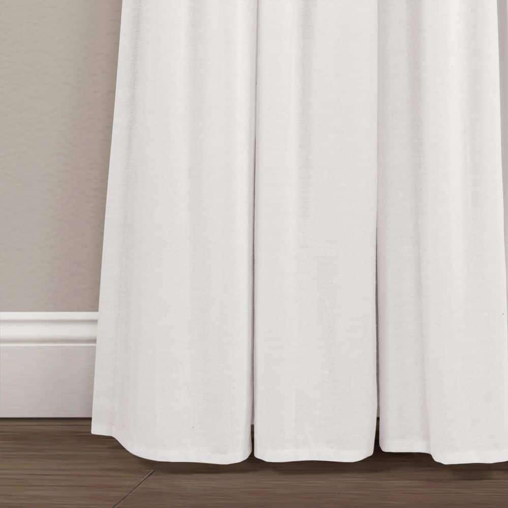 Lush Decor Linen Button Cotton Blend Blackout Thermal Rod Pocket Single Curtain Panel
