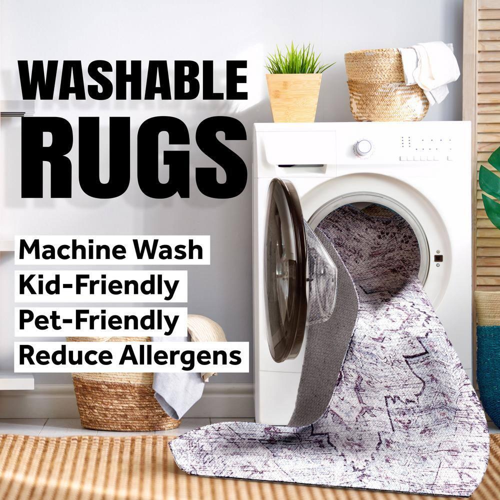 JONATHAN Y Twyla Classic Solid Low-Pile Machine-Washable Gray 3 ft. x 5 ft. Area Rug