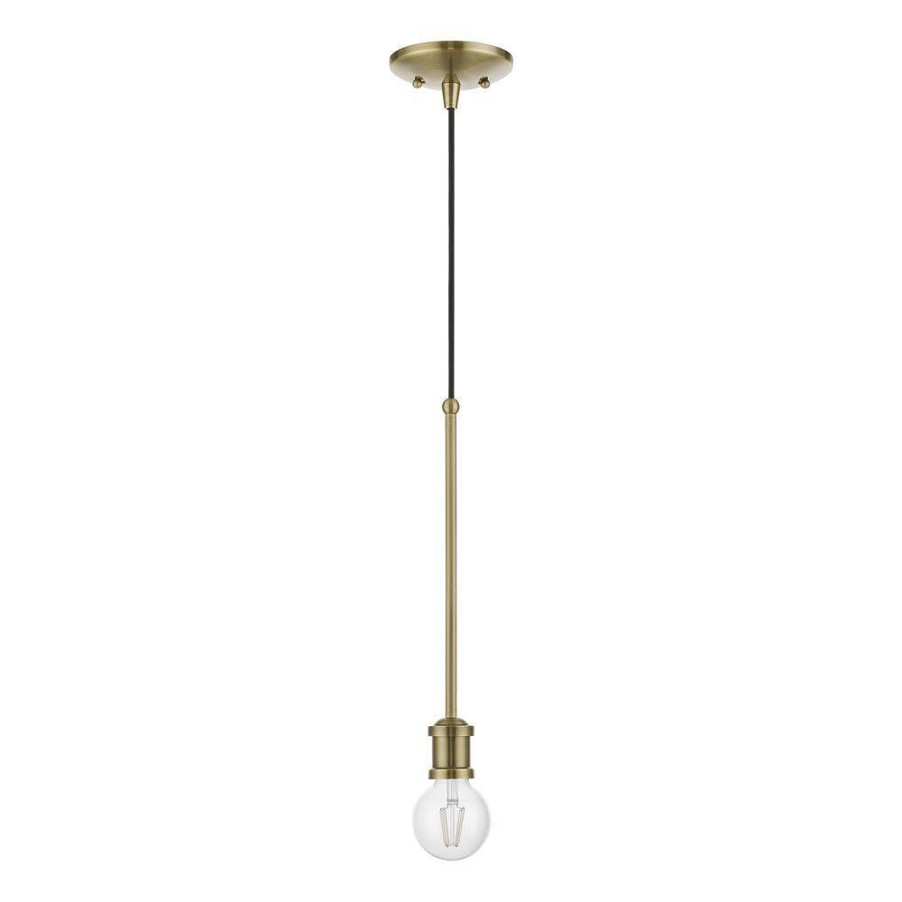 Livex Lighting Lansdale 1 - Light Pendant in  Antique Brass