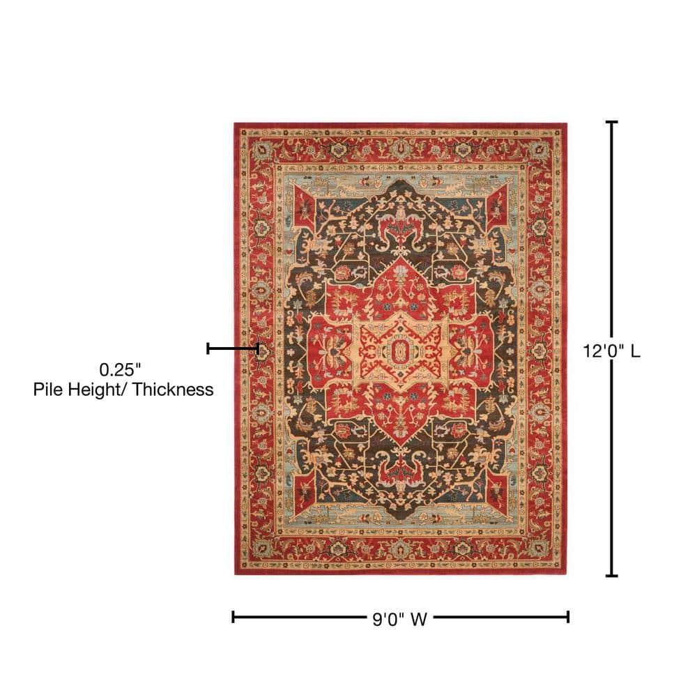 Mahal MAH625 Power Loomed Area Rug - Red/Red - 8'9"x11'9" - Safavieh.