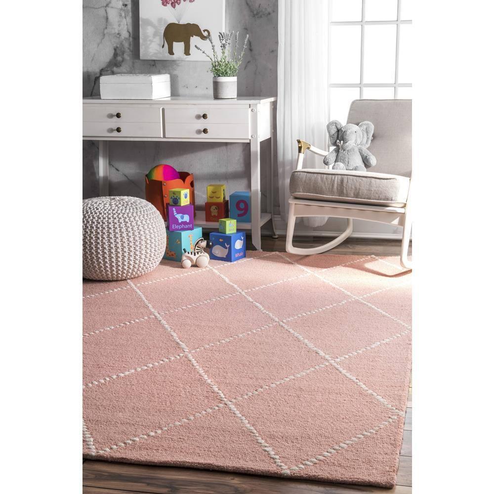 4'x6' Wool Hand Tufted Elvia Area Rug Baby Pink - nuLOOM
