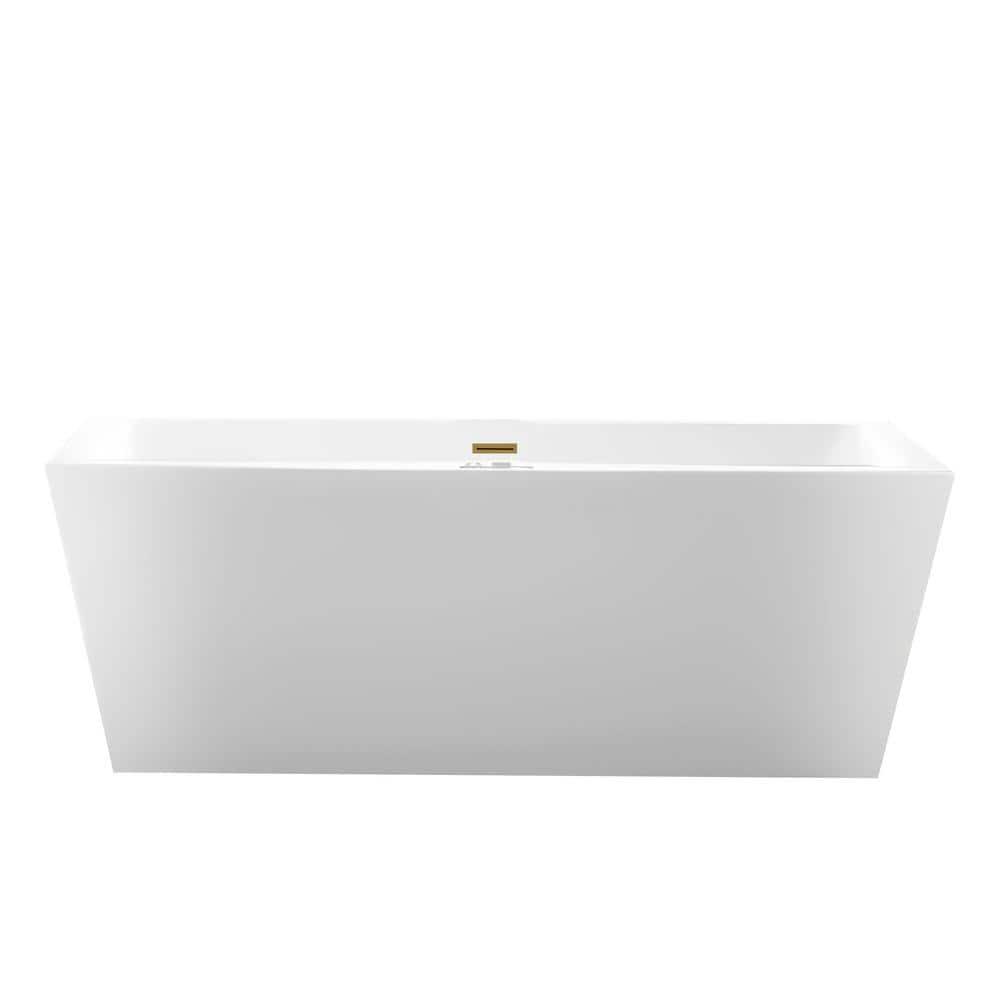 Elena 59" x 30" Freestanding Soaking Acrylic Bathtub